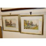 C Jones, watercolours depicting river scenes