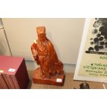 A carved wooden figure