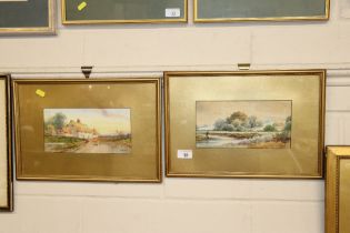 F Pearson, pair of watercolours depicting rural s