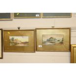 F Pearson, pair of watercolours depicting rural s