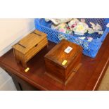 A music box in the form of a chest; and a walnut c