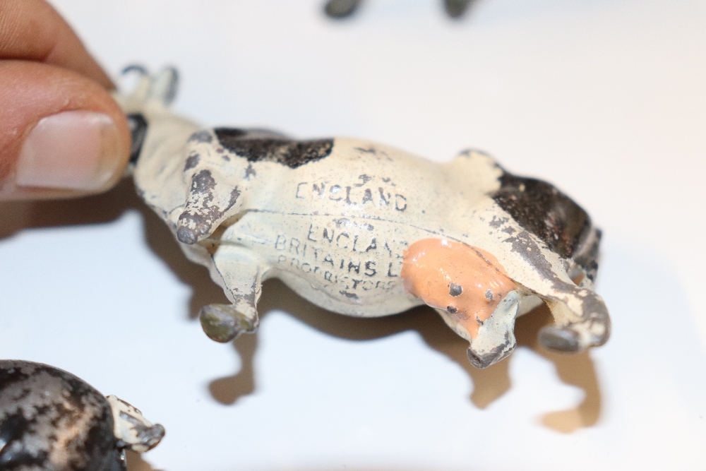 A box containing model cart horses and various far - Image 6 of 9