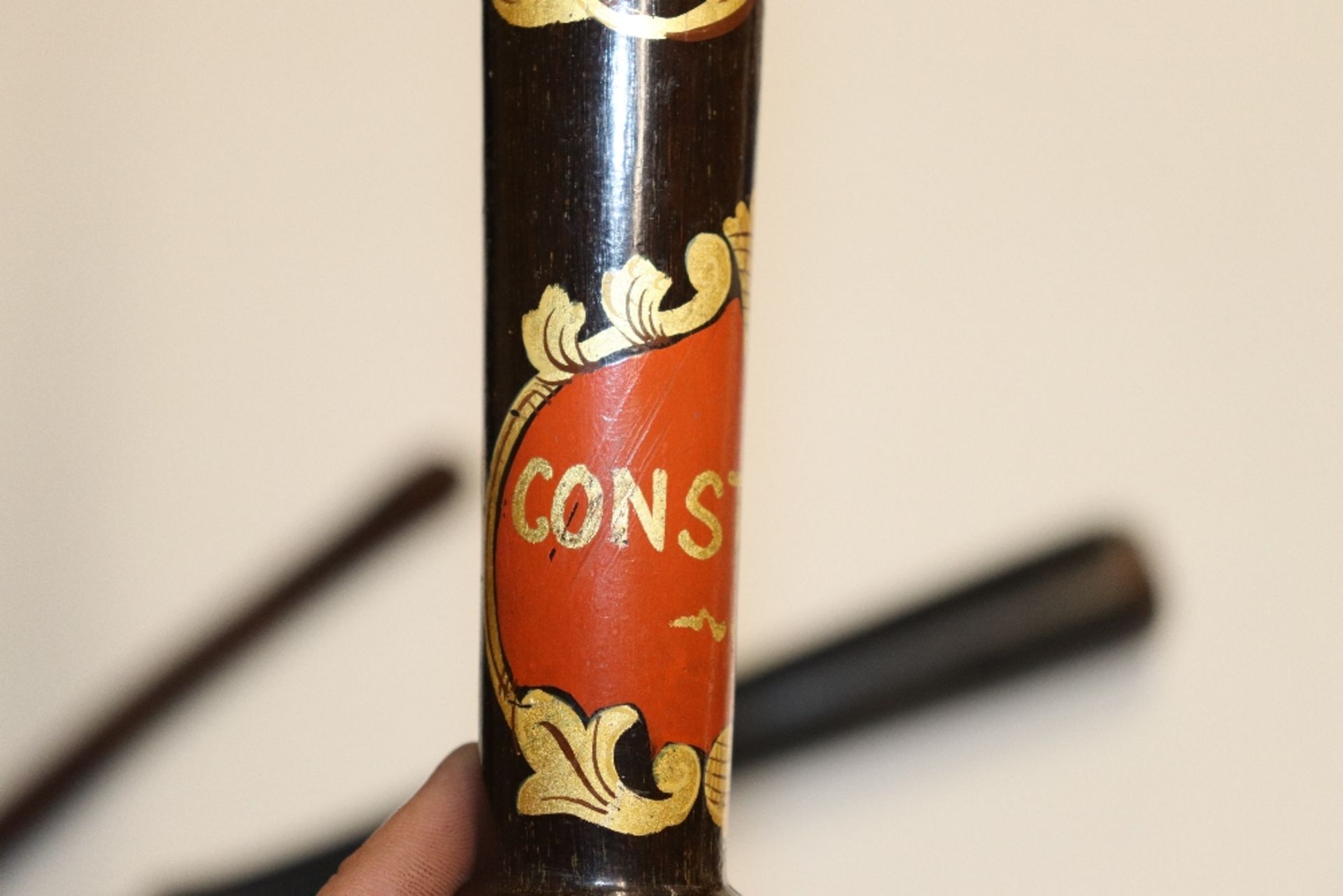 Two wooden truncheons, one with painted decoration - Image 4 of 7