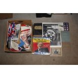 A box of various mixed ephemera