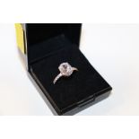 A diamanique rose Sterling silver and cubic zircon