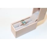 A diamanique rose Sterling silver blue topaz and c