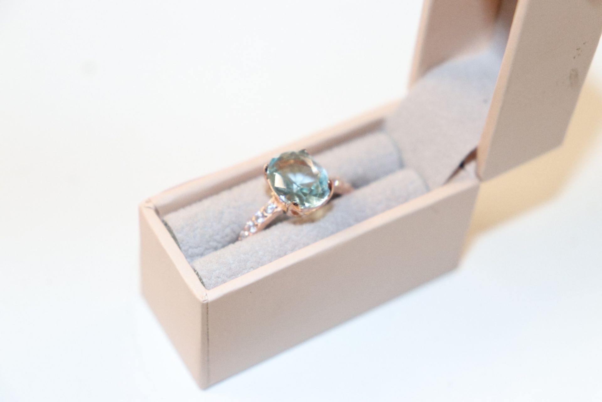 A diamanique rose Sterling silver blue topaz and c
