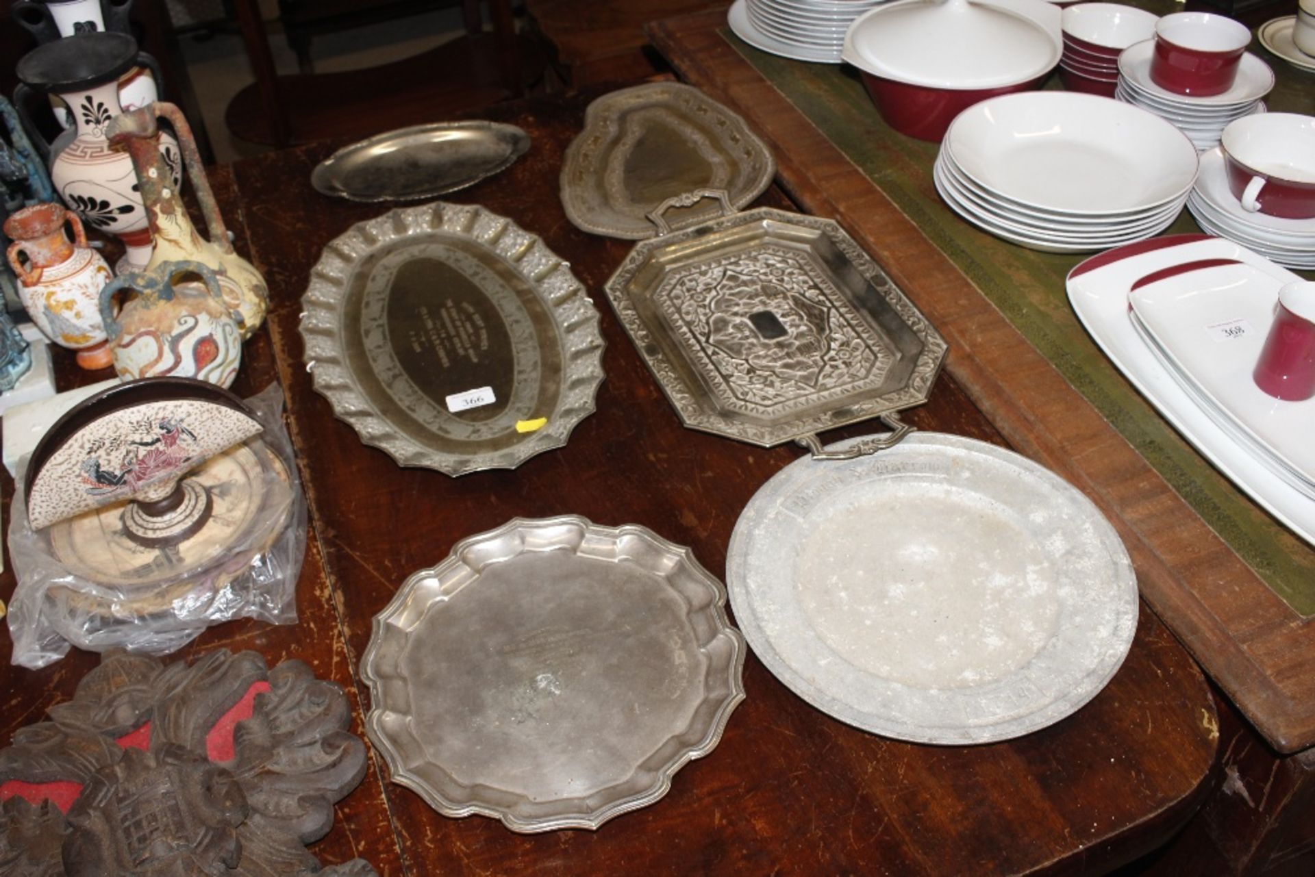 A quantity of silver plated trays