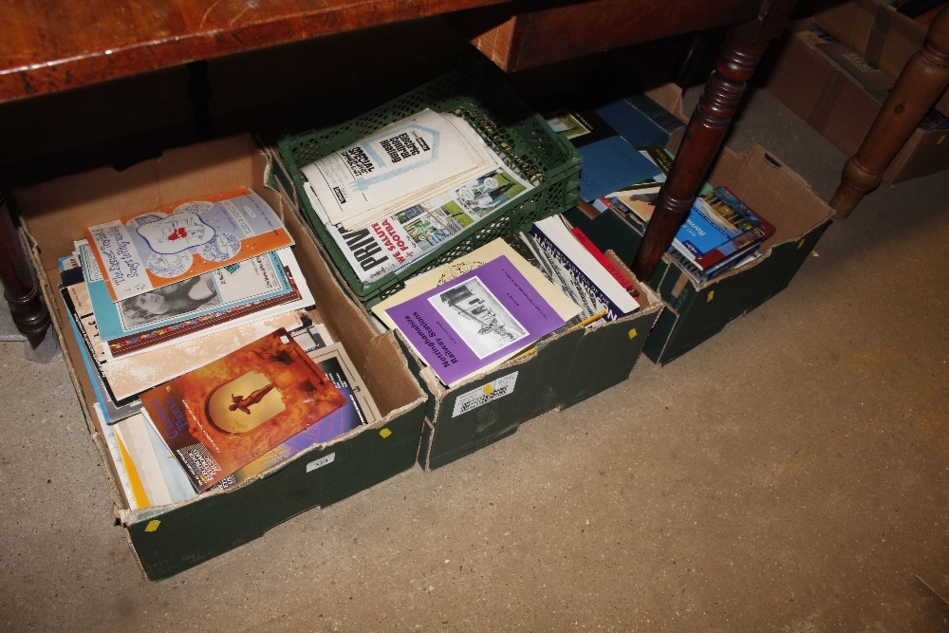 Three boxes of various books