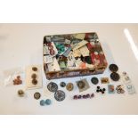 A box of assorted buttons