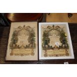 Two framed and glazed prints "Ancient Order of The