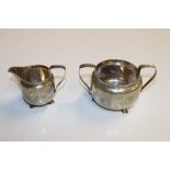 A silver cream jug and sugar bowl, approx. 206gms