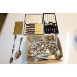 A quantity of various plated cutlery to include a