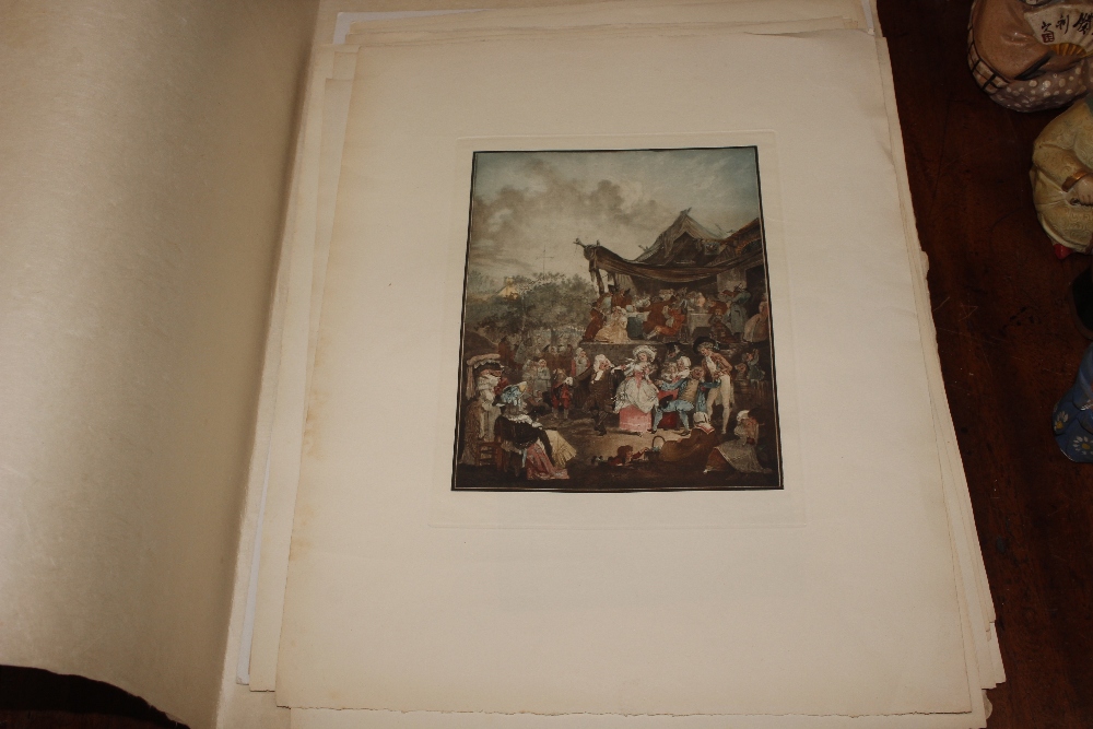 A Folio of coloured prints and engravings