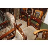 Five mahogany bar back dining chairs