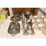 A quantity of various silver plated ware