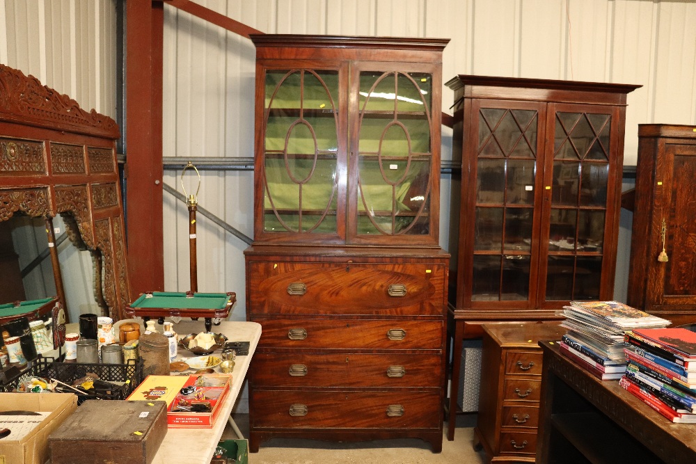 A 19th Century mahogany secretaire bookcase with a