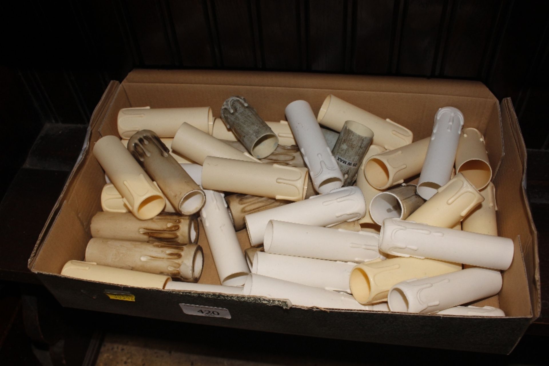 A mixed box of chandelier candle sleeves