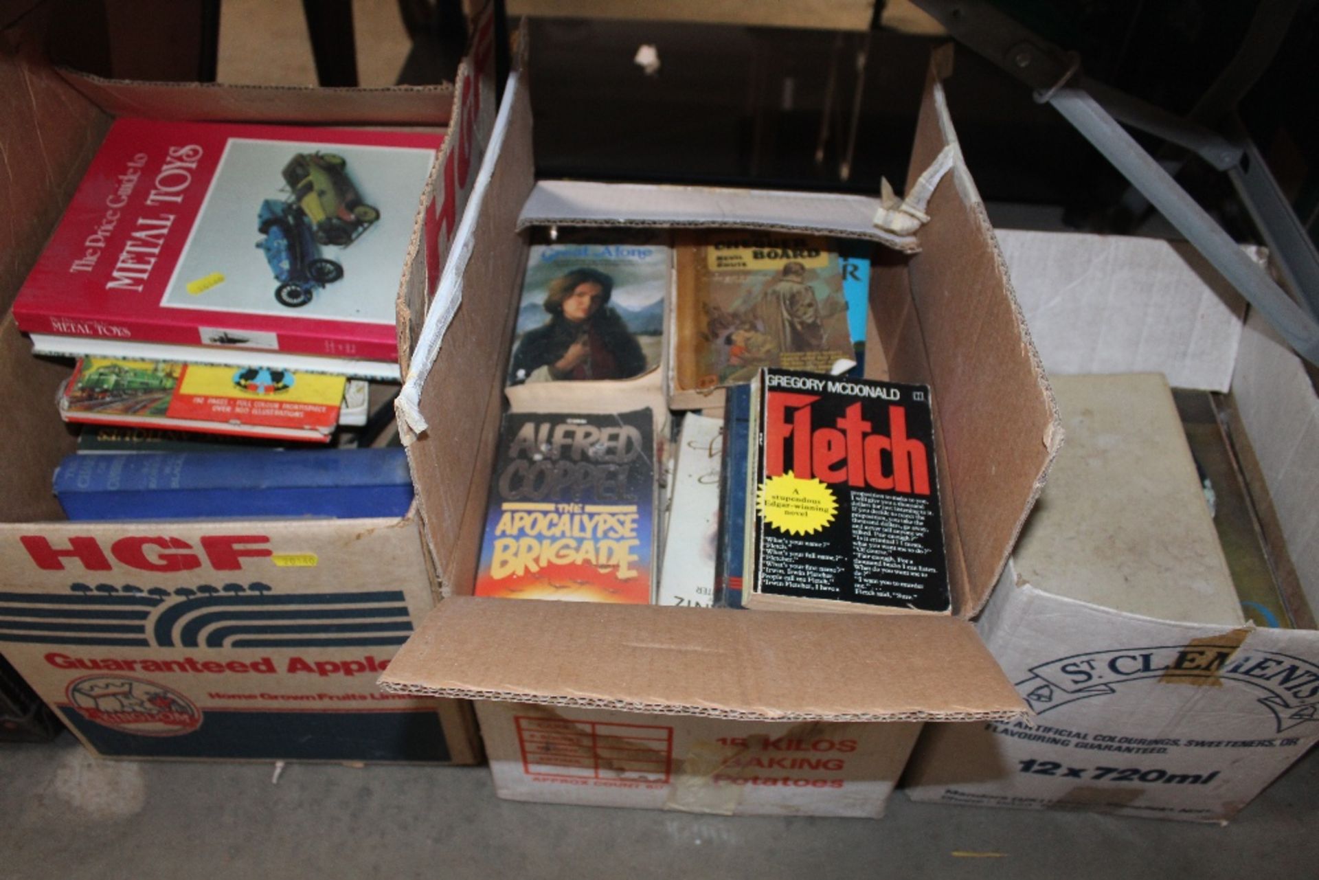 Three boxes of books