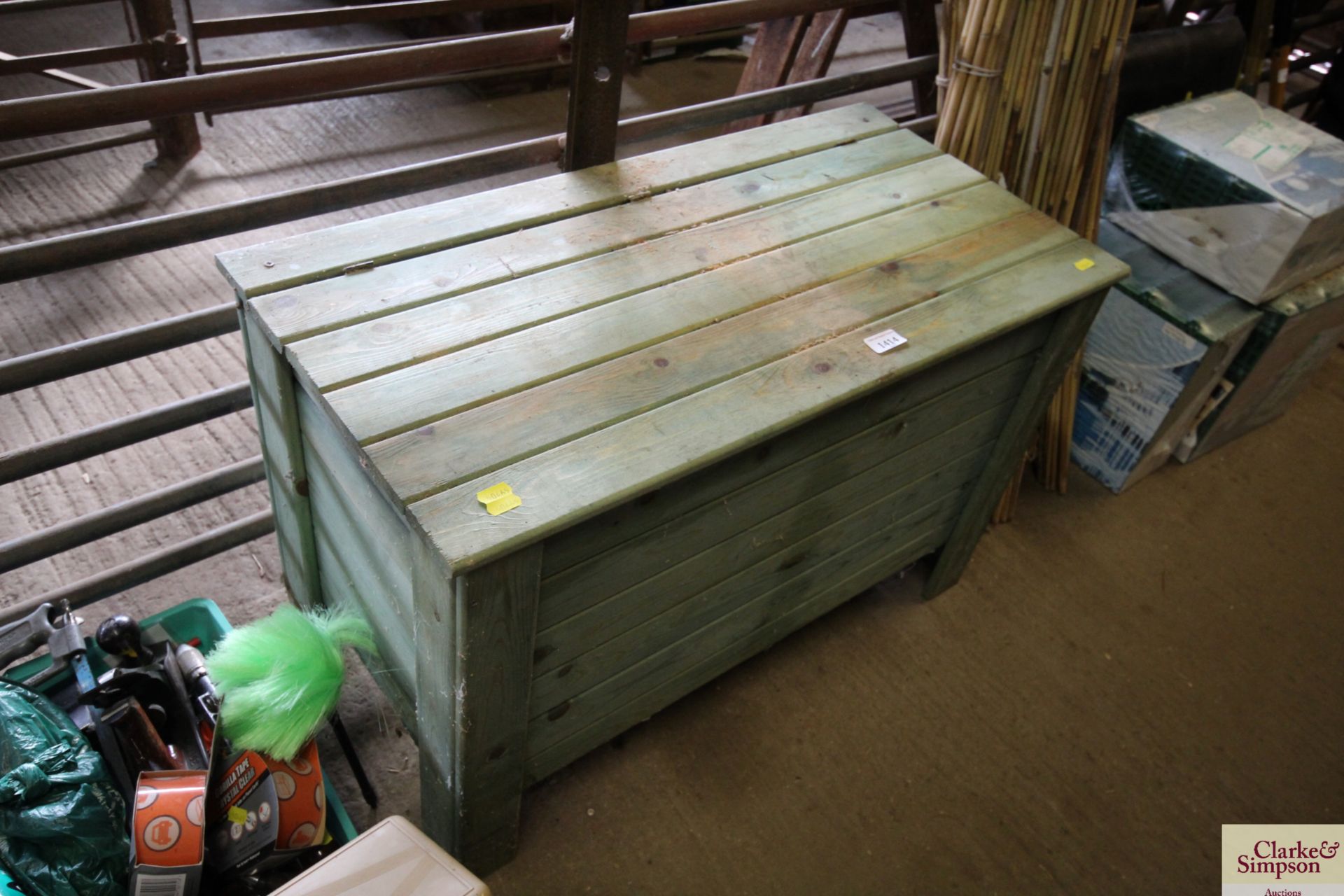 A wooden storage crate