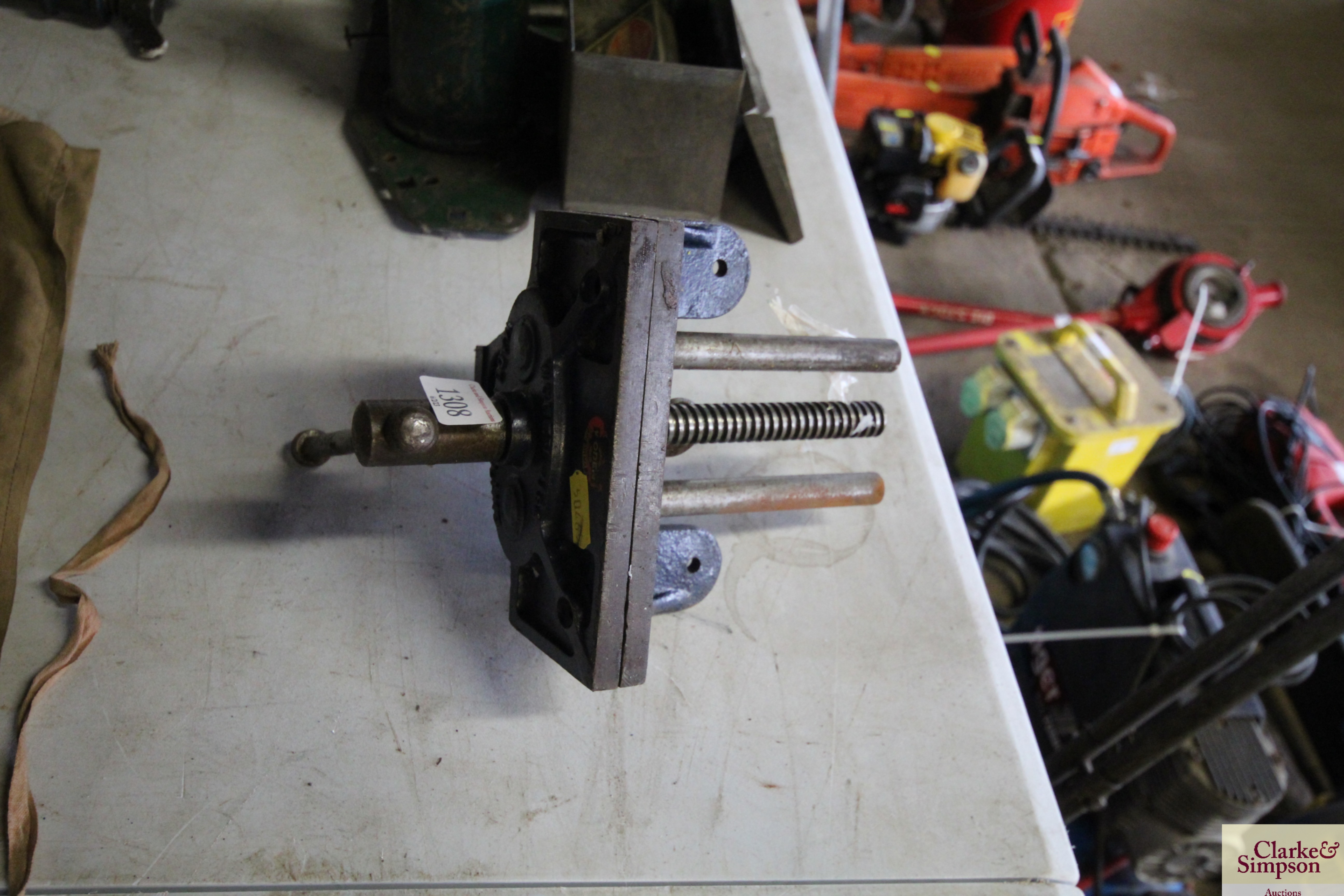 A Woden bench mounting vice - Image 2 of 2