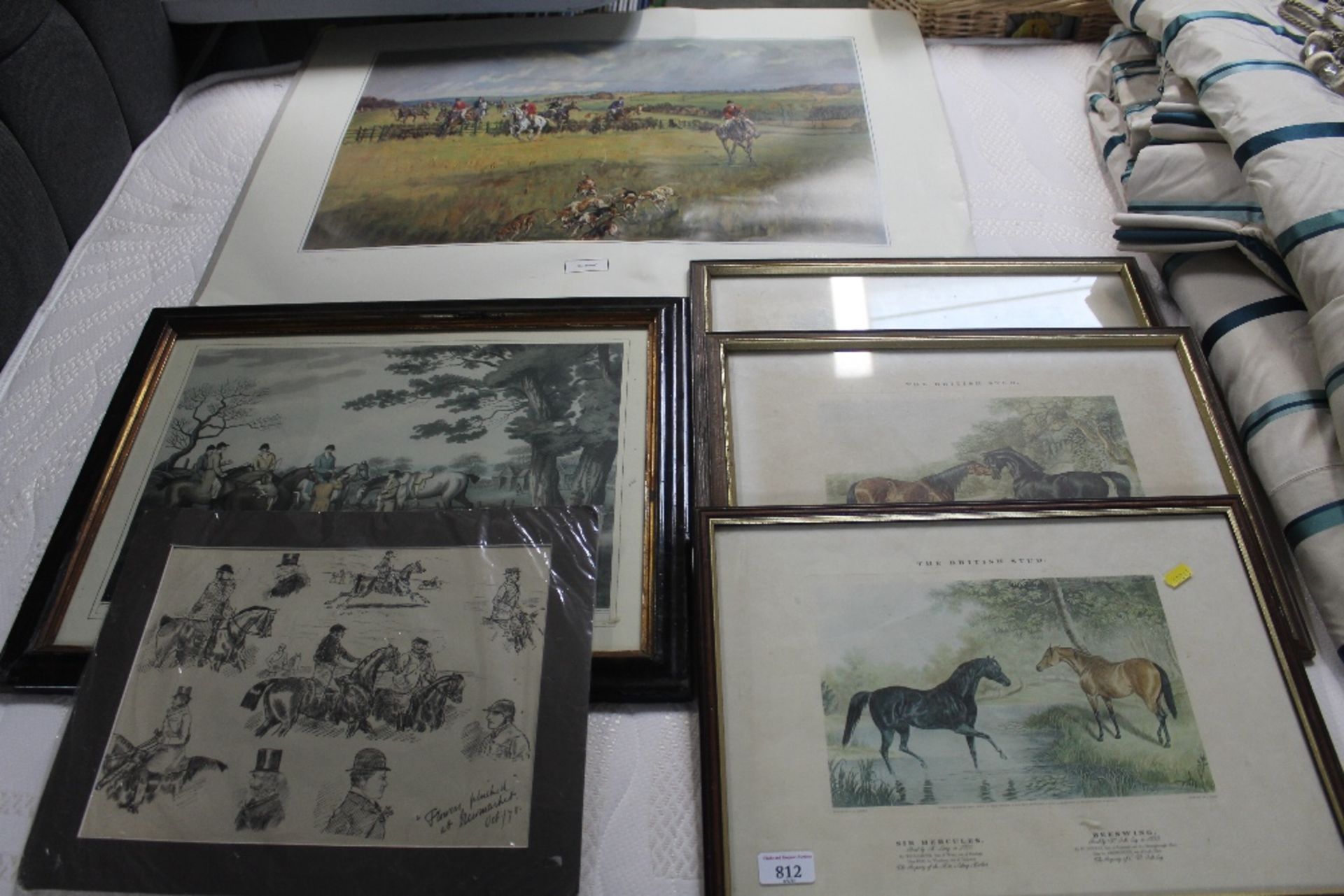 A collection of various prints depicting horses