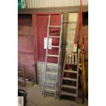 A folding aluminium step ladder