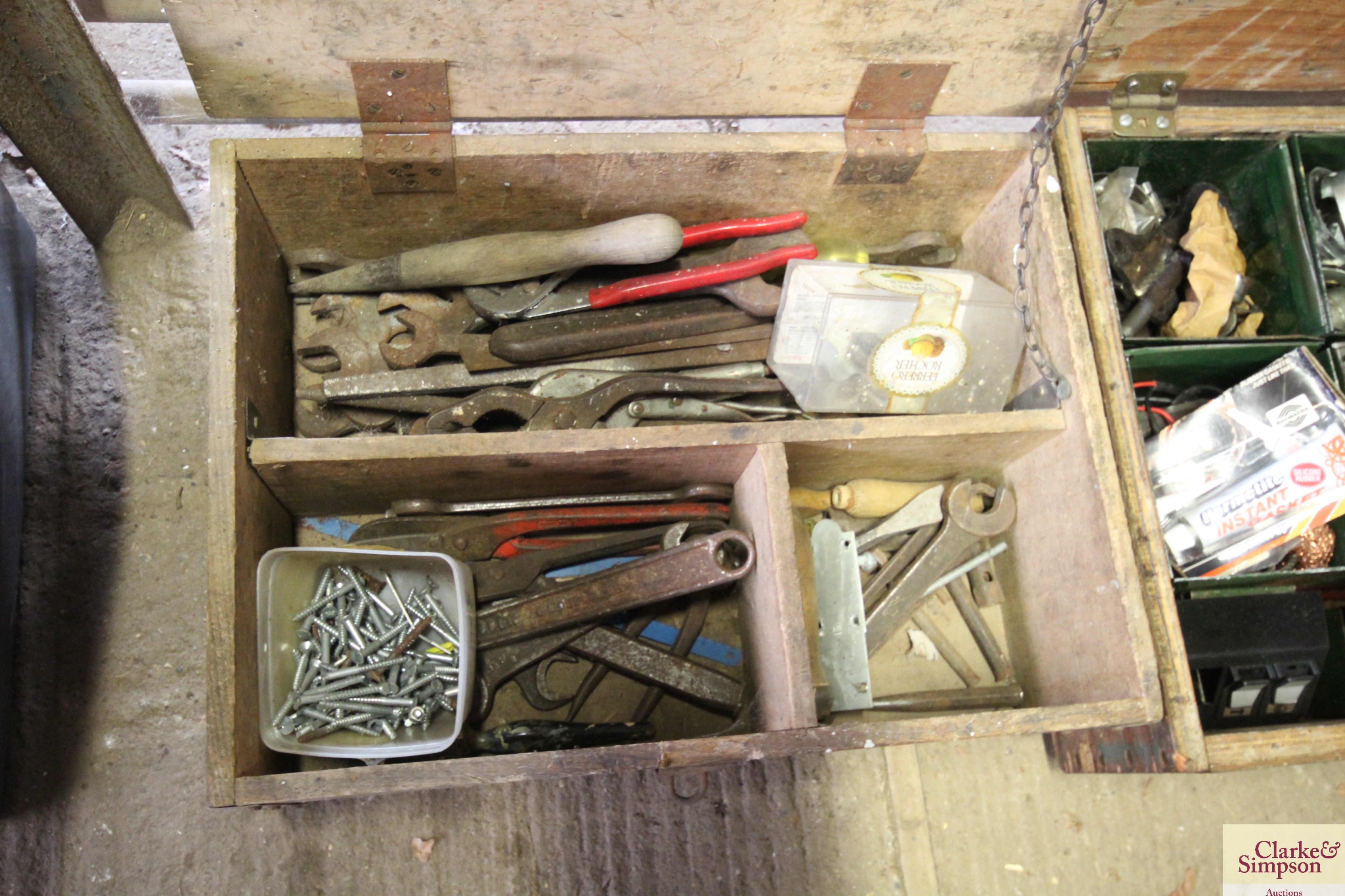 Two wooden boxes of various tools to include spann - Image 2 of 3