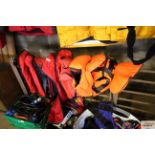 A quantity of sailing life jackets