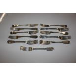 Eleven silver forks, approx. 736gms