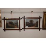 Two rural scenes contained in Oxford frames