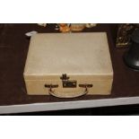 A leather covered jewellery box