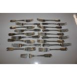 Nineteen silver forks, approx. 823gms