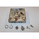 A box containing Pandora type charms; various othe