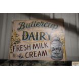 A wooden Dairy sign