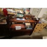 A Victorian mahogany buffet raised on cupboard bas