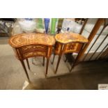 Two inlaid bedside tables