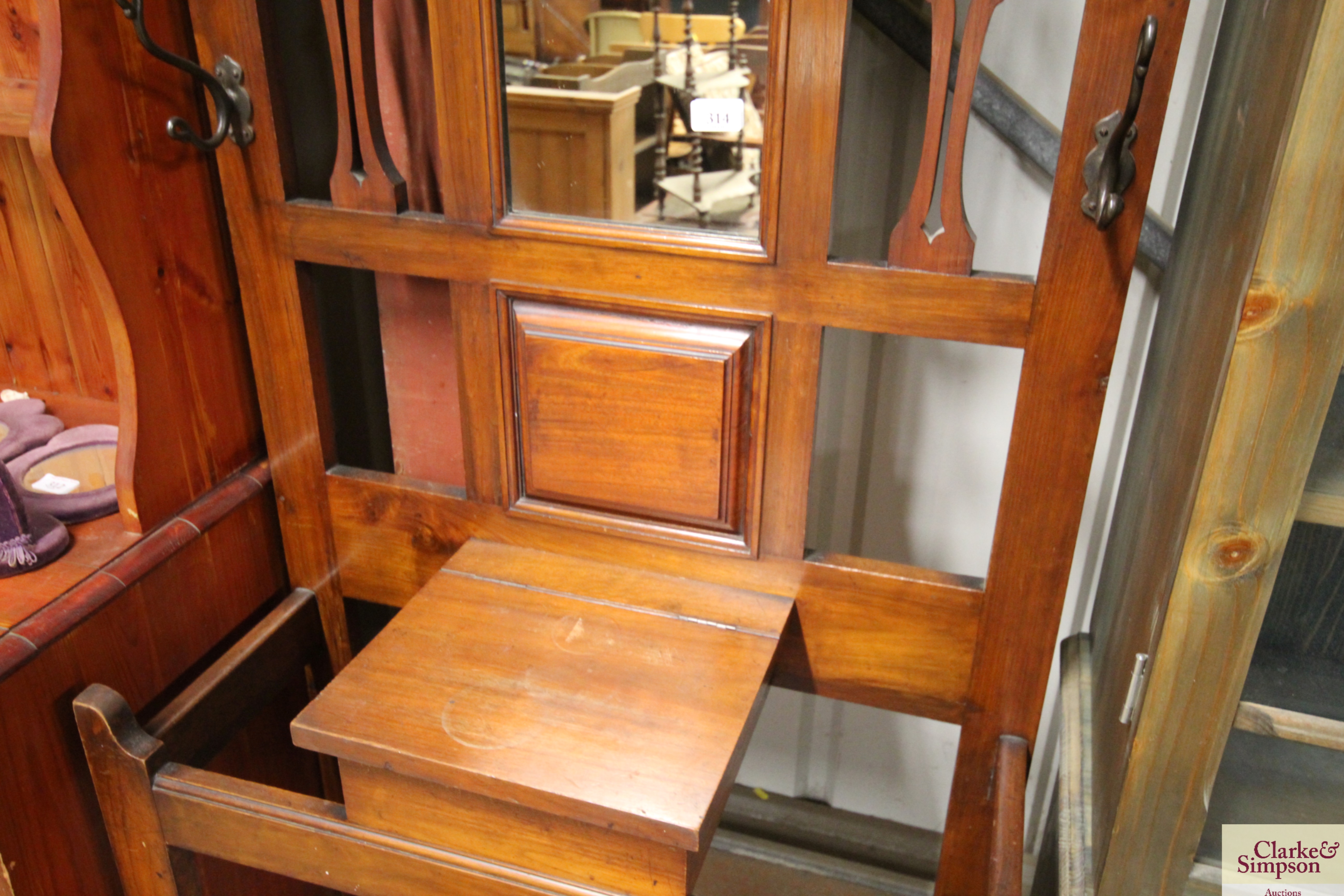 A mahogany mirrored back hall stand - Image 4 of 5