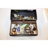 A jewellery box and contents of various jewellery