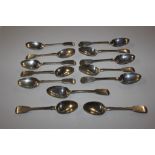 Thirteen silver spoons, approx. 612gms total weigh