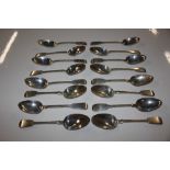 Sixteen silver spoons, approx. 1112gms