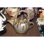 A large Studio pottery tea pot