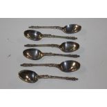 Six silver apostle spoons, approx. 87gms
