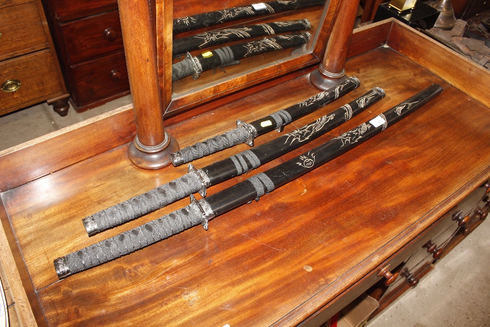 Three Japanese Samurai type swords