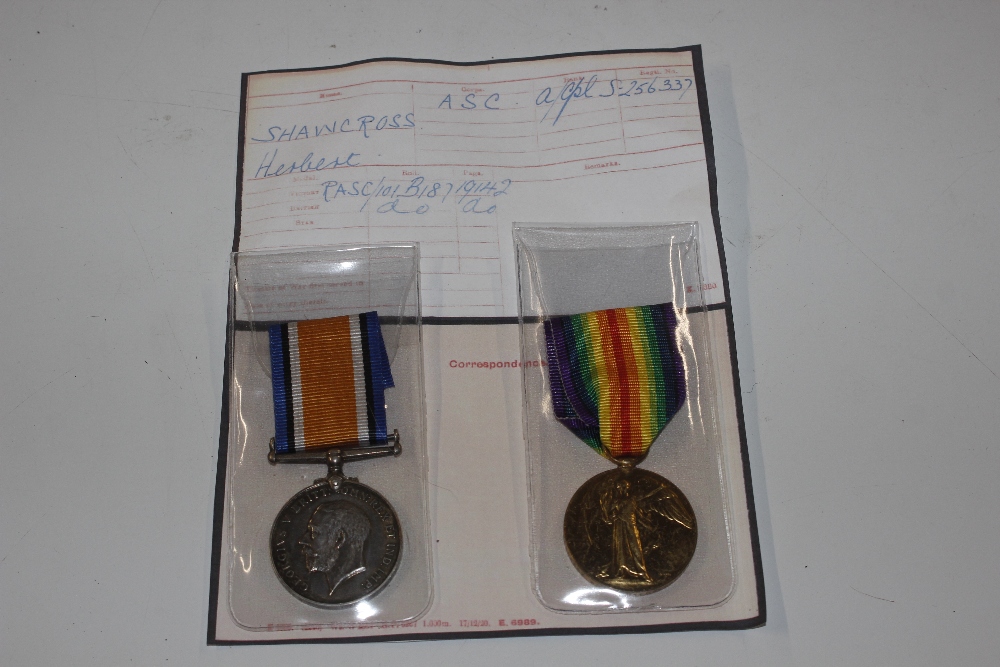 BWM & Victory medals to S/256337 Corp H.Shorecross