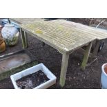 A hardwood garden table