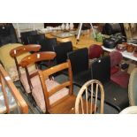 Six metal framed dining chairs