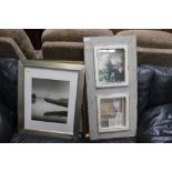 A collection of pictures; prints and frames