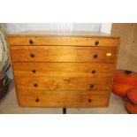 A plywood and pine collectors chest fitted five dr