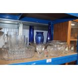 A collection of table glassware to include vases;